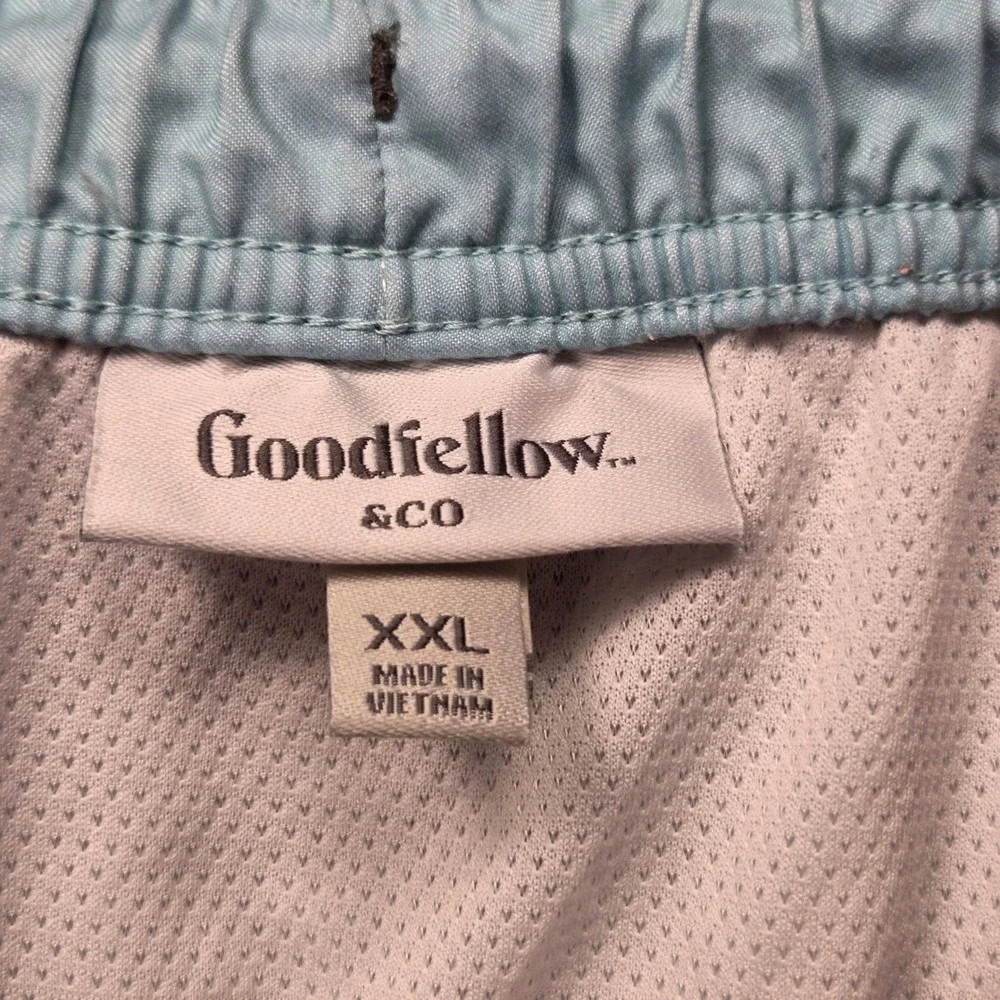 GoodFellow & Co Swim Trunks Mens XL Grey Flamingo Tropical Neon Print Beach Pool